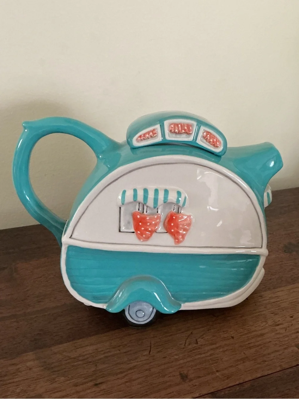 NWT Blue Sky Clayworks Retro Camper Figural Teapot